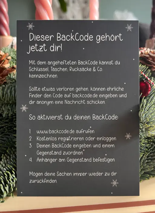 🎄 Weihnachts-Edition: Roter BackCode Dogtag