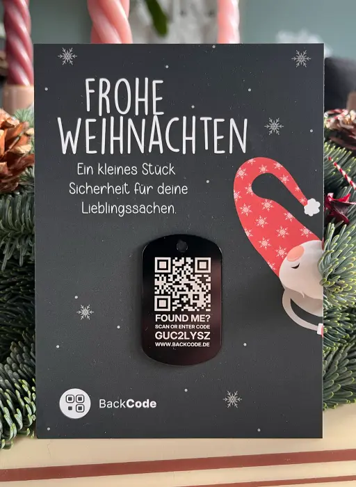 🎄 Weihnachts-Edition: Schwarzer BackCode Dogtag