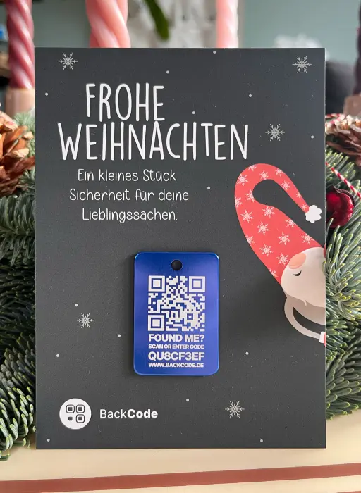 🎄 Weihnachts-Edition: Blauer BackCode Dogtag