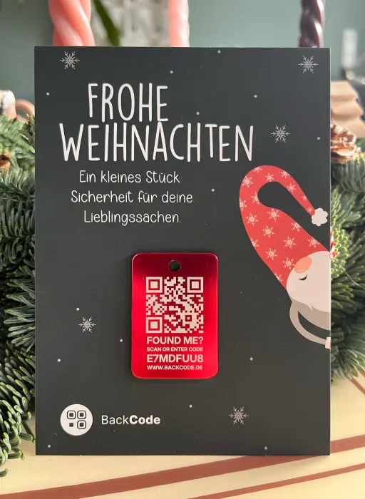 🎄 Weihnachts-Edition: Roter BackCode Dogtag