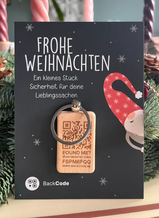 🎄 Weihnachts-Edition: BackCode Holz-Anhänger