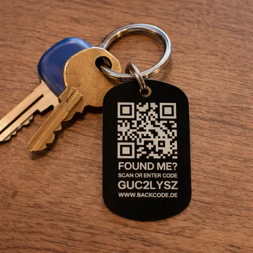 Schlüsselanhänger aus Aluminium – Schwarz eloxiert